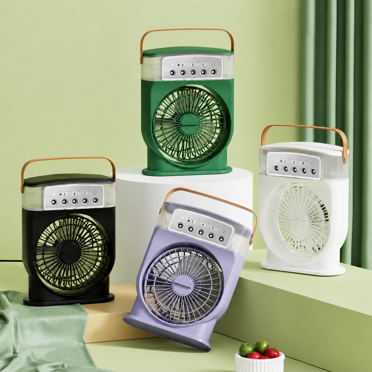 Portable Rechargeable Camping Fan with LED Light