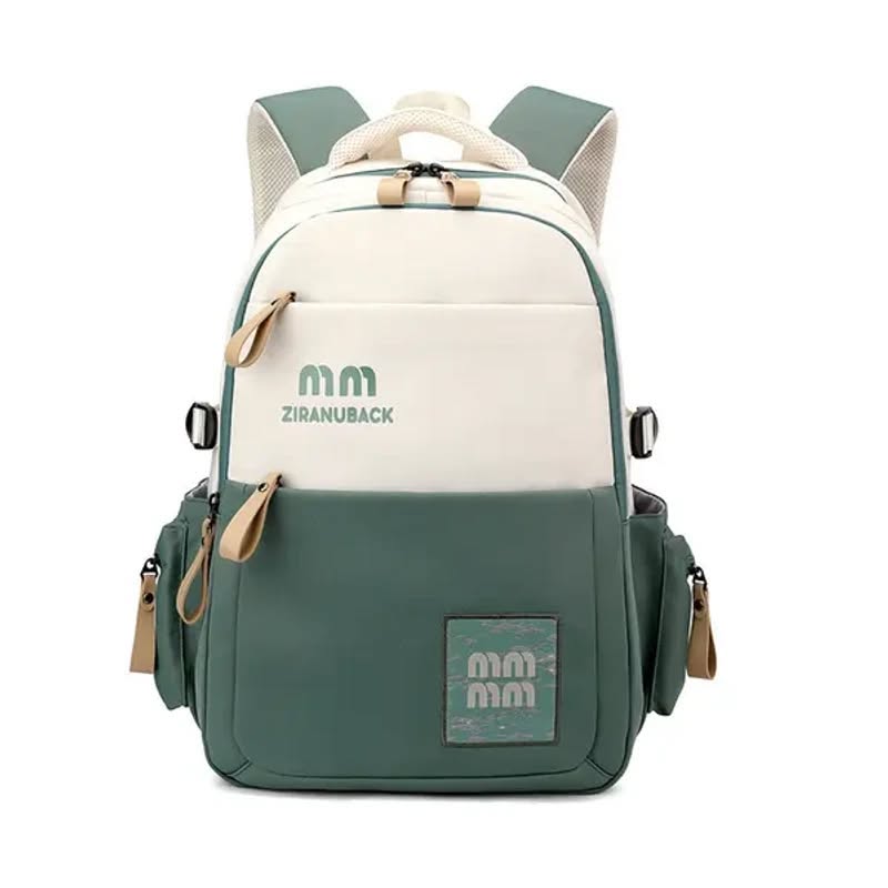 Ziranuback Multi-Pocket Water Resistant School Bag (Green)