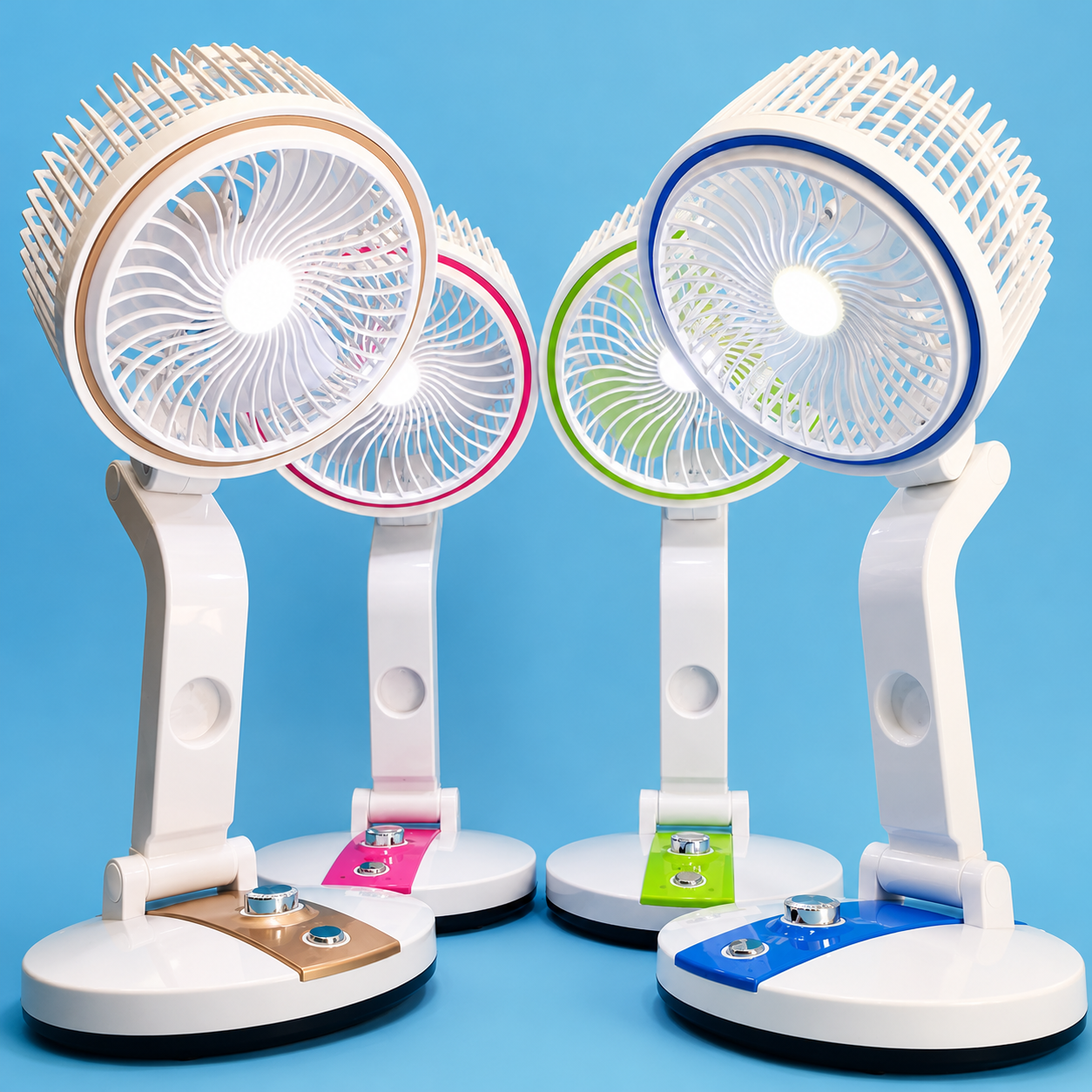 Premium Rechargeable Foldable LED Desk Fan – Portable USB Table Fan