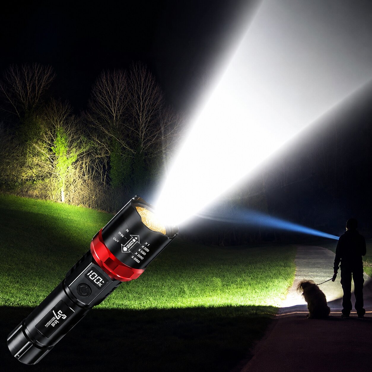 USB Rechargeable Long Range LED Torch Search Light