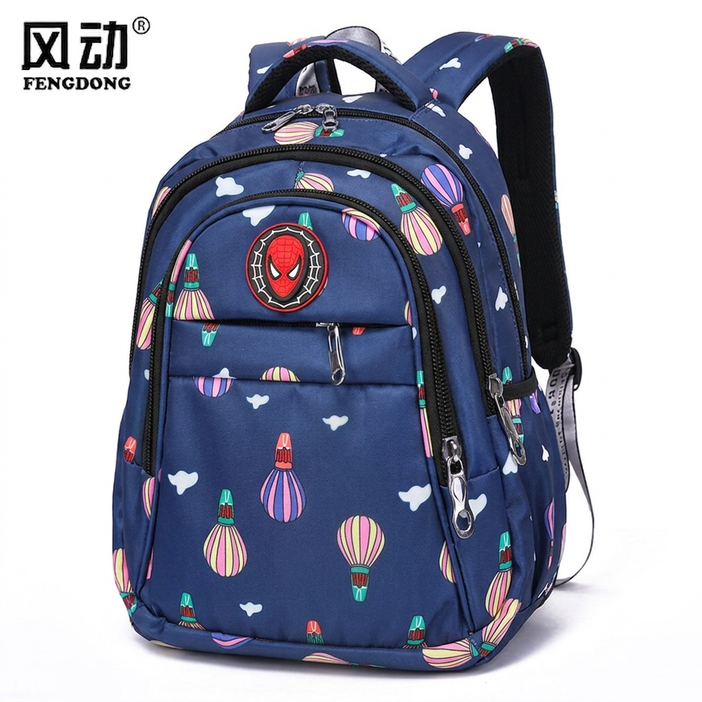 Multi-Compartment School Backpack for Kids – Blue