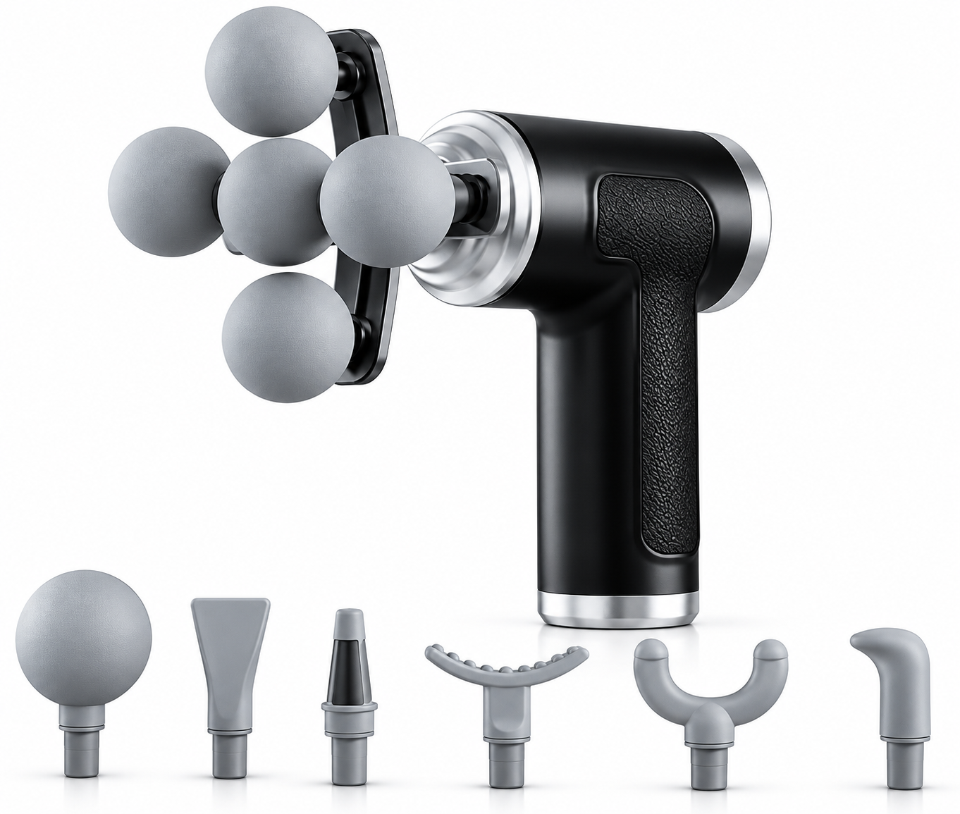 Premium 6-Head Deep Tissue Percussion Massage Gun – 7 Massage Attachments