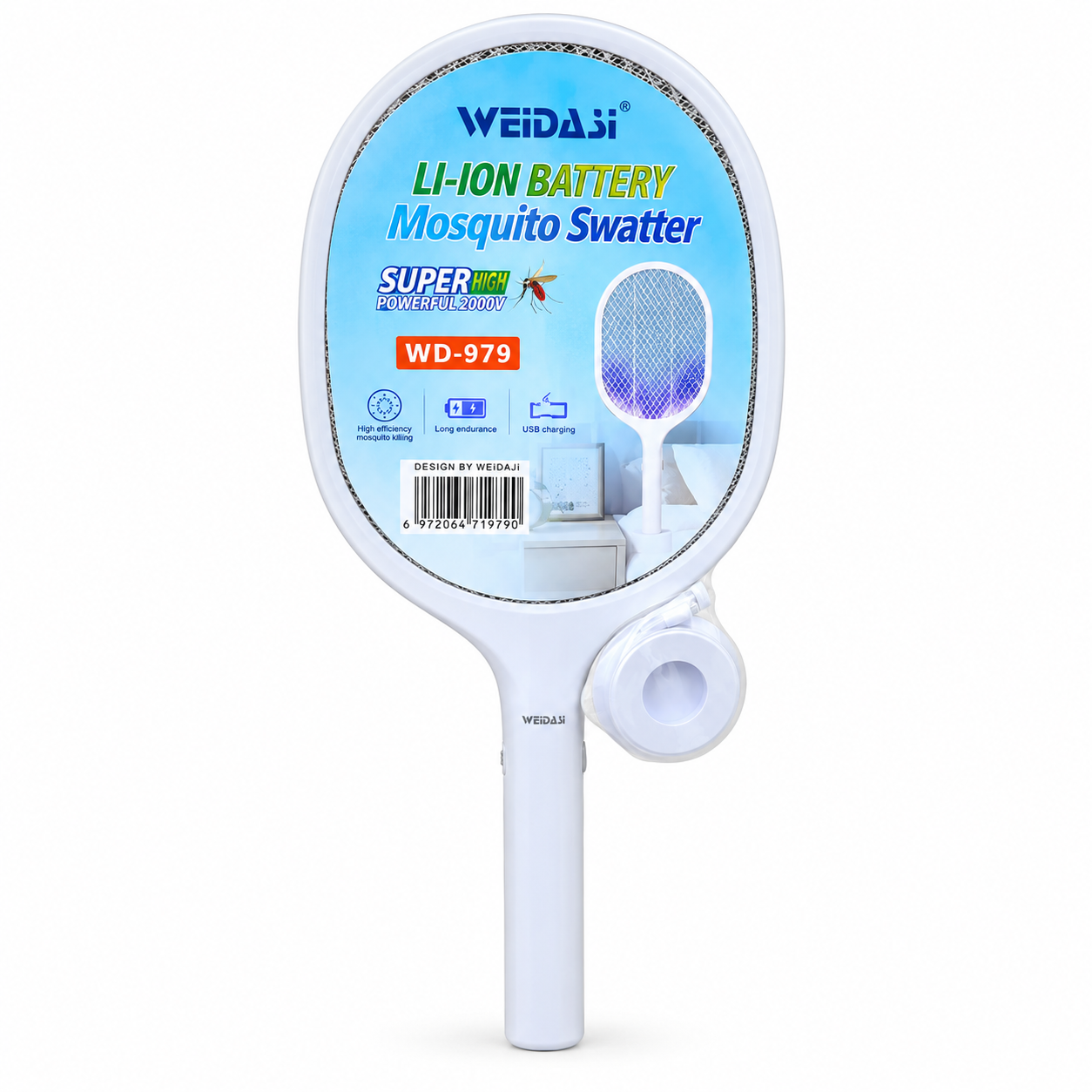 WD-979 Rechargeable Li-Ion Battery Electric Mosquito Swatter