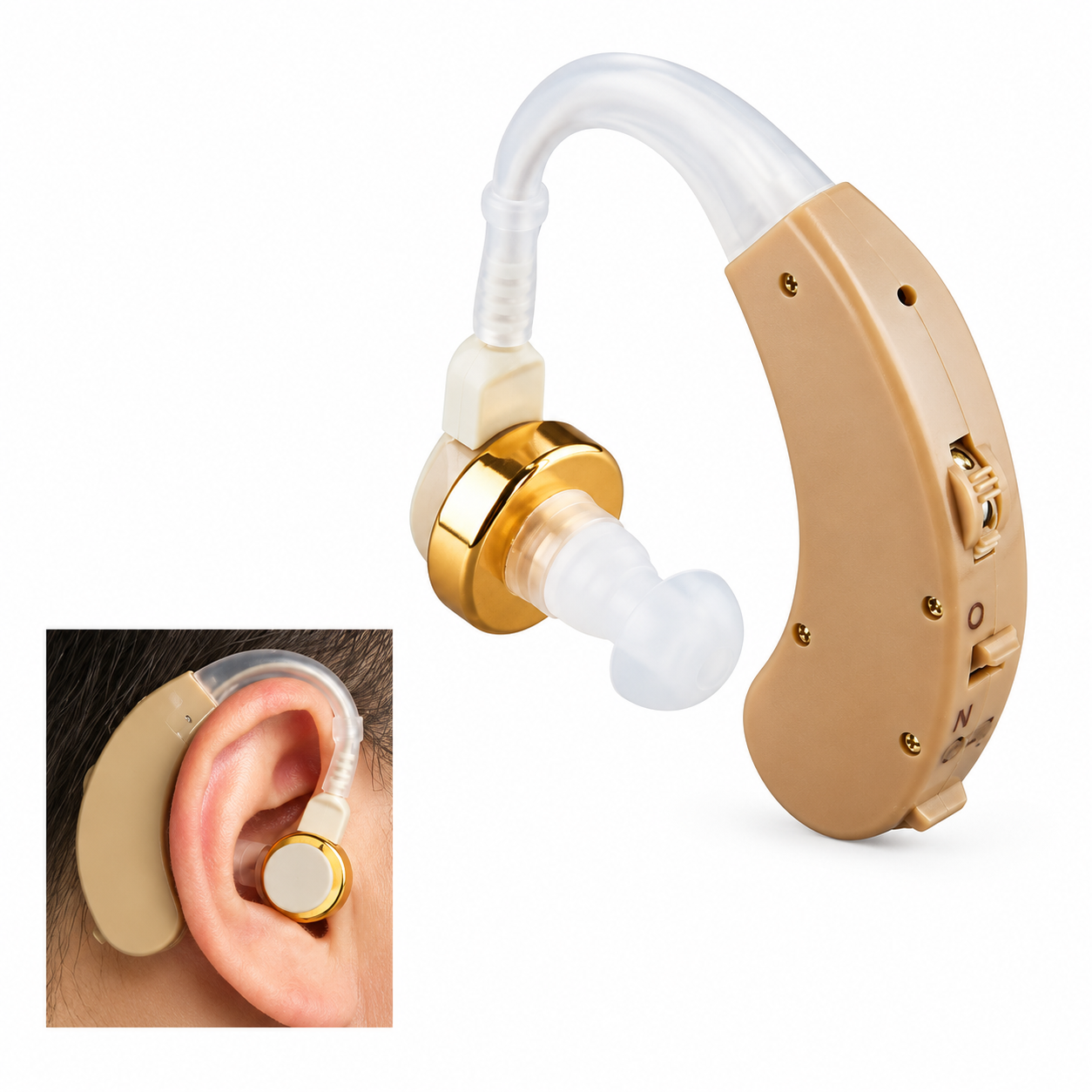 Premium Beige Behind-the-Ear Hearing Aid