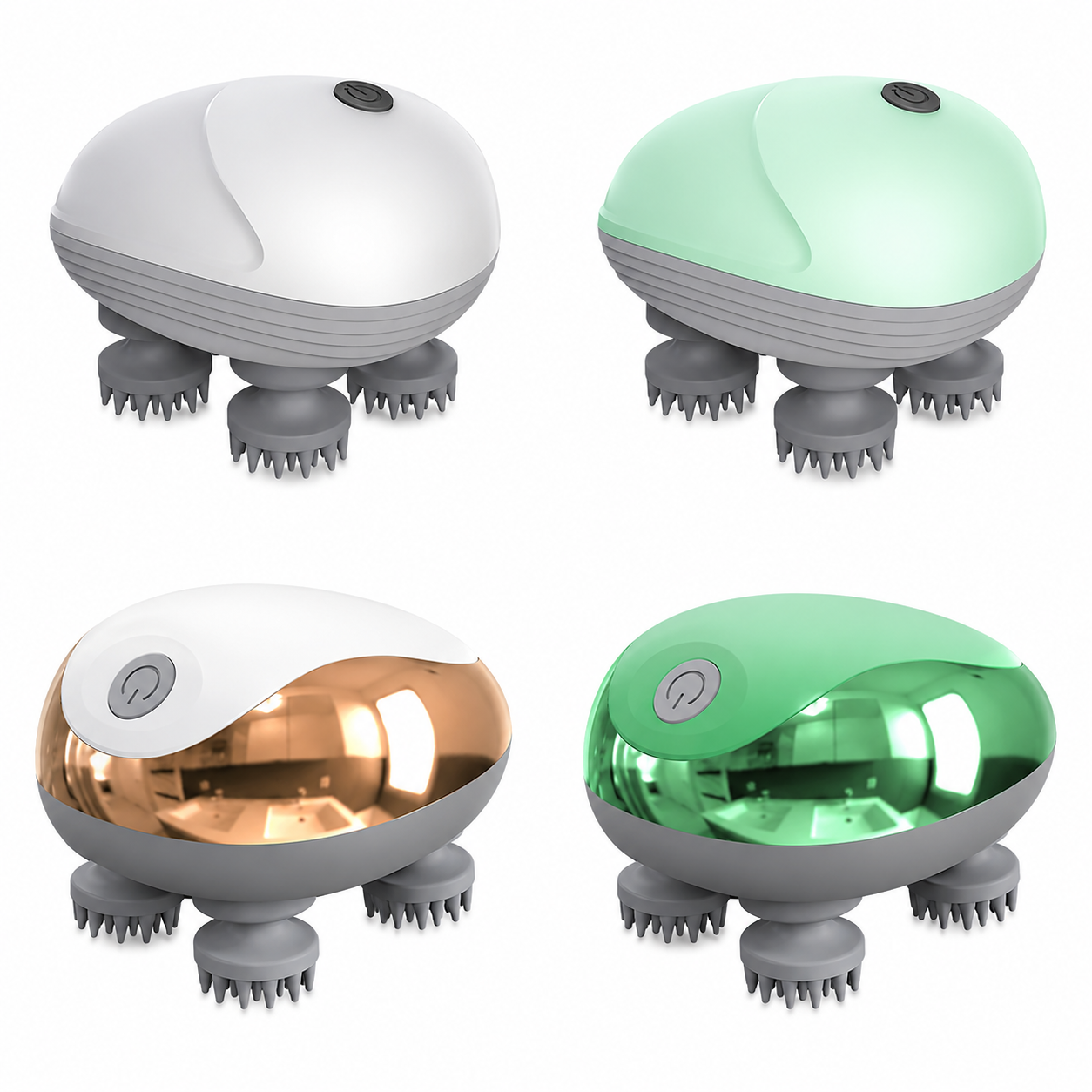 4D Rechargeable Electric Scalp Massager – Deep Kneading Head & Body Massage Machine