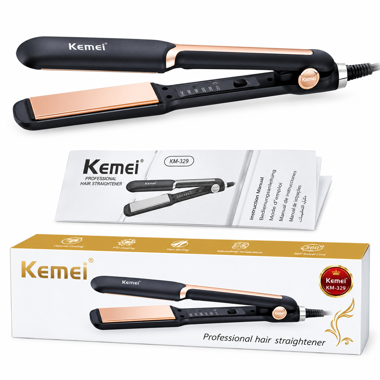 Kemei KM-329 Professional Hair Straightener