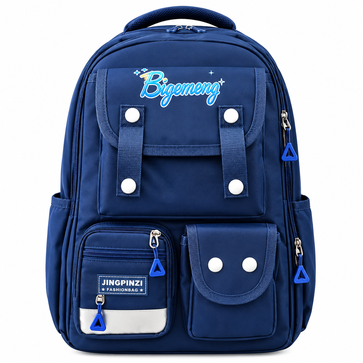 Bigemeng Kids School Backpack – Navy Blue Multi-Pocket School Bag