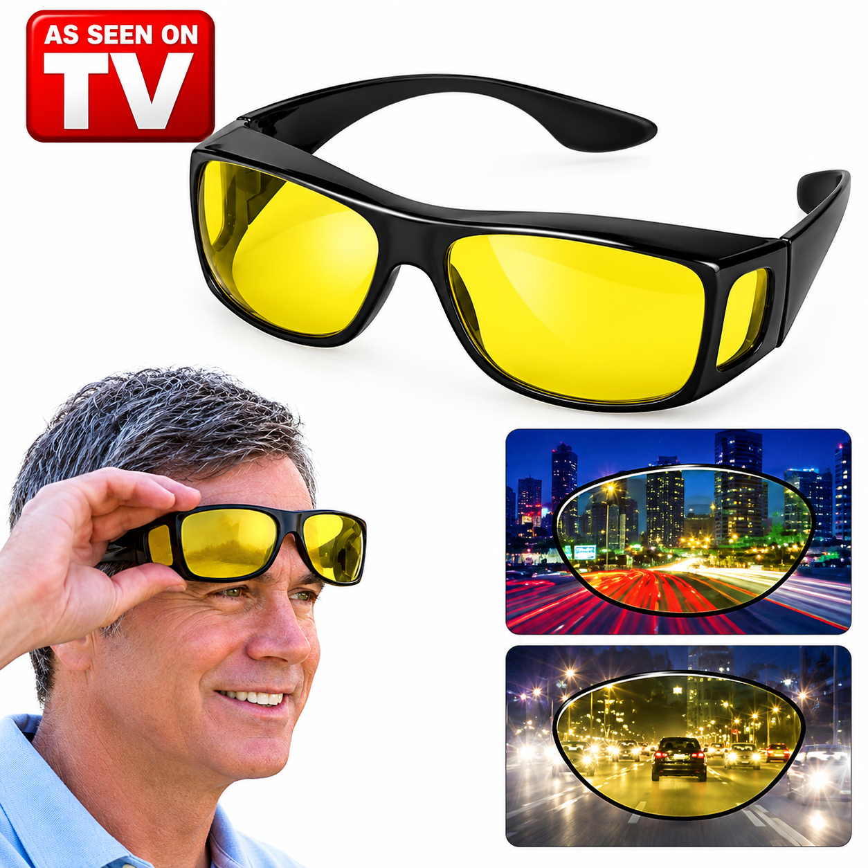 HD Night Vision – Yellow Lens Anti-Glare Sunglasses