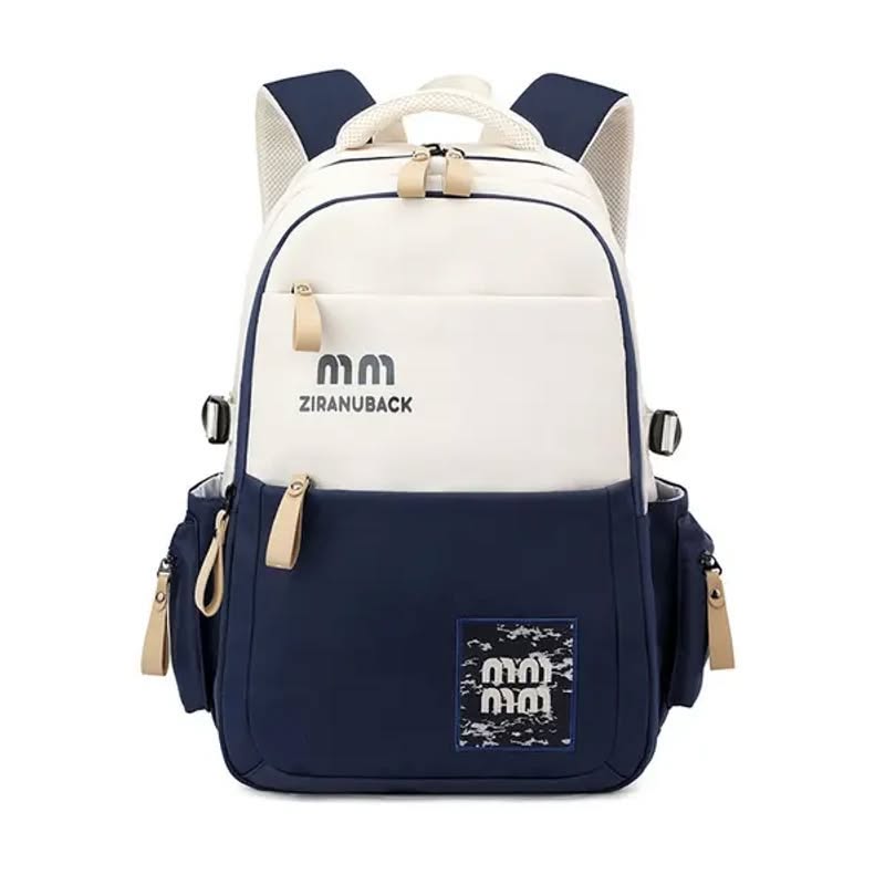 Ziranuback Multi-Pocket Water Resistant School Bag (Blue)