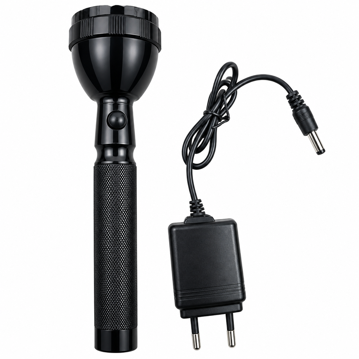 Metal Rechargeable LED Flashlight Torch with Charger