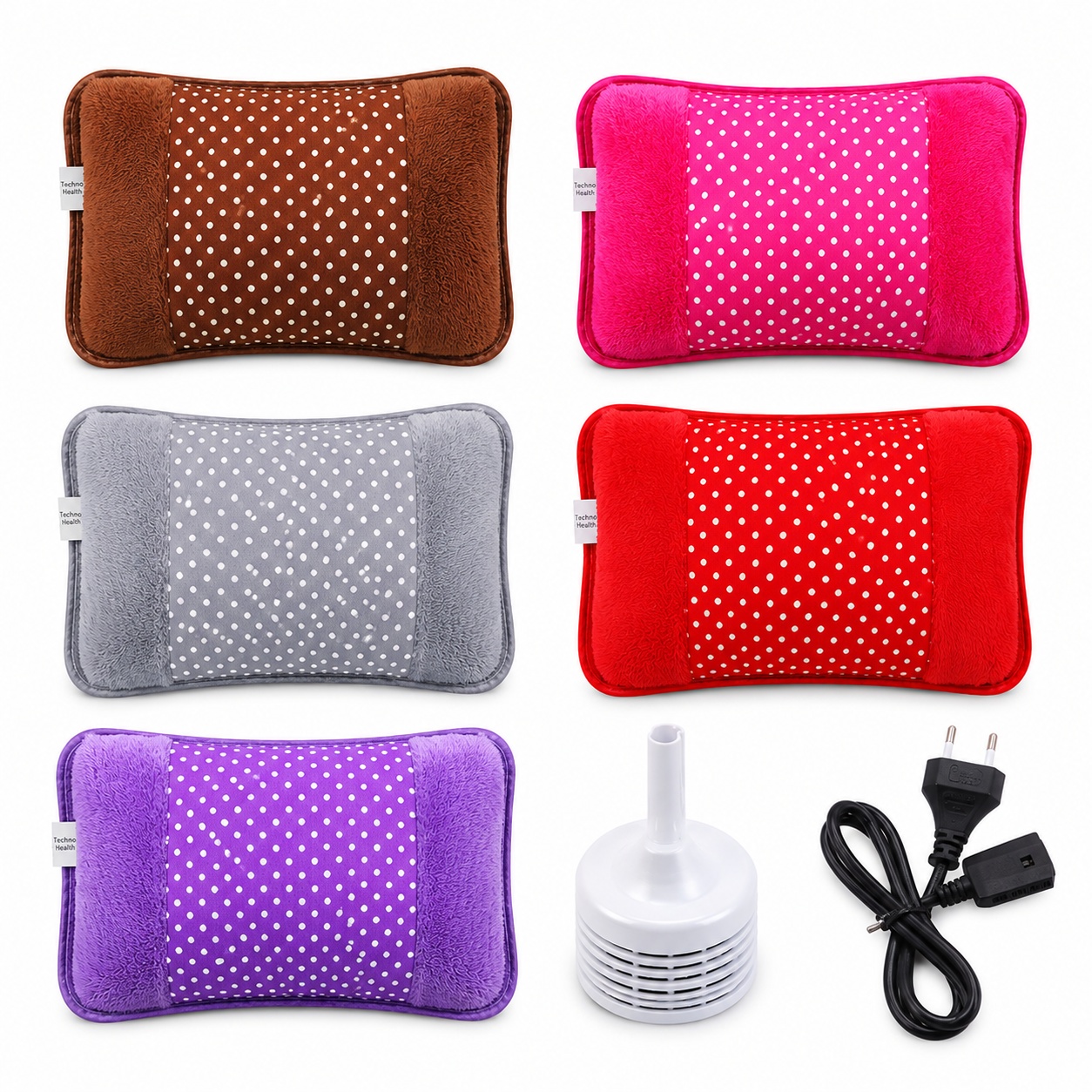 Premium Rechargeable Electric Hot Water Bag Heating Pad with Soft Velvet Cover