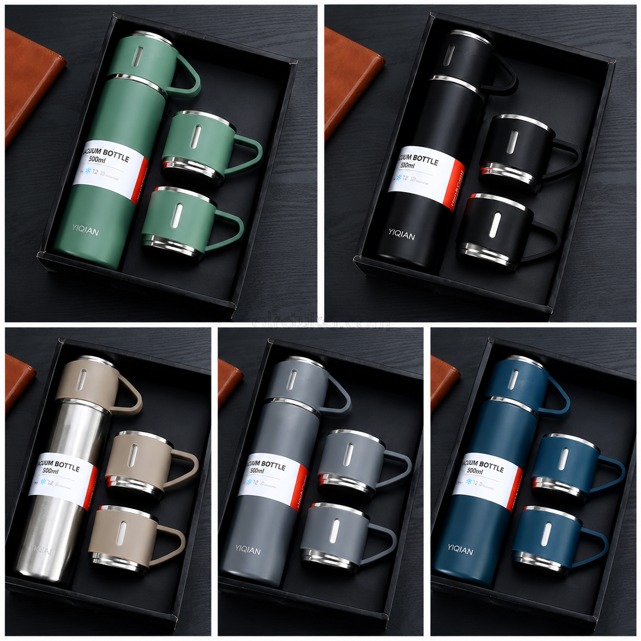 Premium 3 in 1 Stainless Steel Vacuum Insulated Thermal Flask Set With Cup Set
