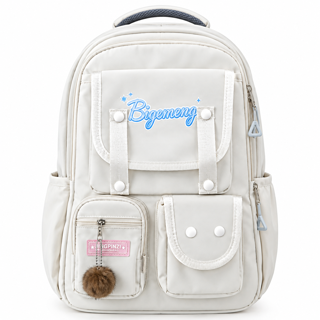 Beginner White Kids Backpack with Multiple Compartments